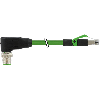 M12D Mâle Coudé 4p;RJ45; Câble PUR(UL/CSA) Vert Cpc 5m Ethernet CAT5 - 7000-44761-7960500
