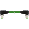 M12D Mâle 90°/M12D Mâle 90°; Ethernet; PUR Blindé 2x2x0.34 Vert 3m - 7000-44561-7940300