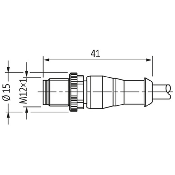 M12A Fem 90° 4p LED PNP/M12A Mâle 0° 4p; PUR 4x0,34 Noir Cpc 0.6m - 7000-40341-6340060-Lire la description