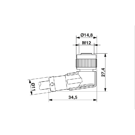 M12A Fem Coudé 4p; Câble PUR Gris/Noir 25m - SAC-4P-25,0-PUR/M12FR M12A Fem Coudé 4p; Câble PUR Gris/Noir 25m - SAC-4P-25,0-PUR/M12FR-Lire la description