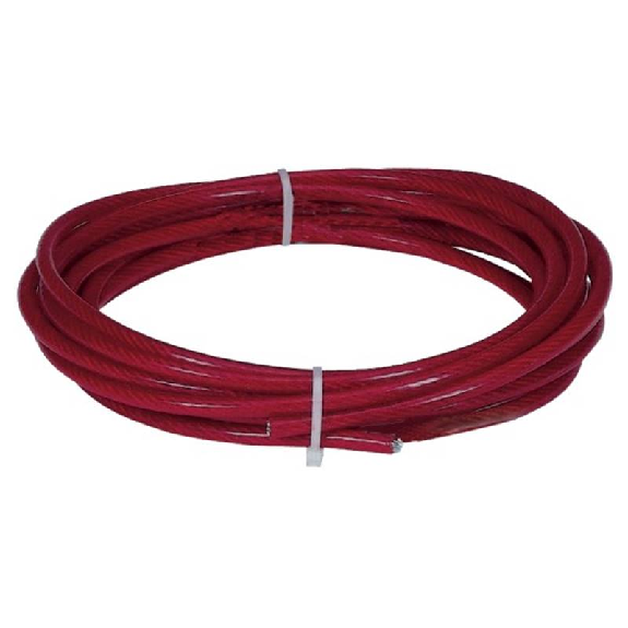 Câble PVC rouge 5mm acier 3mm P/mètre x mètre (s) en 1 coupe - 870000194 Câble PVC rouge 5mm acier 3mm P/mètre x mètre (s) en 1 coupe - 870000194-Lire la description