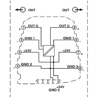Source de tension constante, E: 9,6-30Vdc, S: 10V, 7,5V, 5V, 2.5Vdc - MINI MCR-SL-CVS-24-5-10-NC-Lire la description