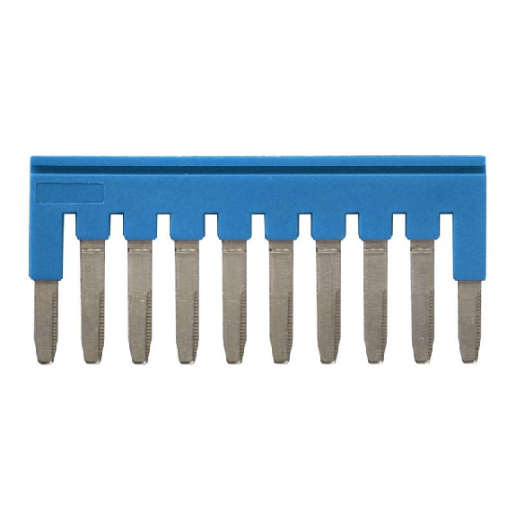 Pontage sécable bleu, 10 pôles, pour bornes Push-In + de 2,5mm² - XW5S-P2.5-10BL-Lire la description