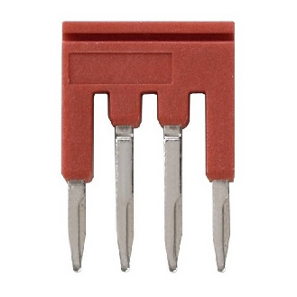 Pontage sécable rouge, 4 pôles, pour bornes Push-In + de 1,5mm² - XW5S-P1.5-4RD-Lire la description