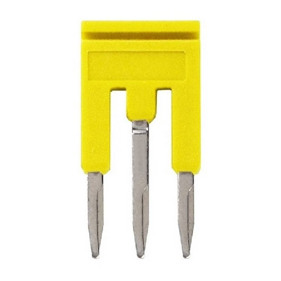 Pontage sécable jaune, 3 pôles, pour bornes Push-In + de 1,5mm² - XW5S-P1.5-3YL-Lire la description