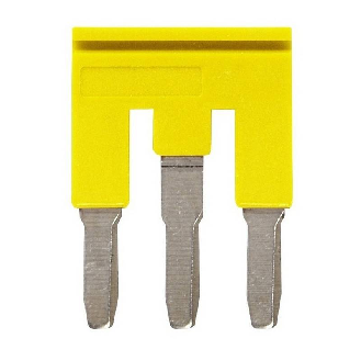 Pontage sécable jaune, 3 pôles, pour bornes Push-In + de 4,0mm² - XW5S-P4.0-3YL-Lire la description