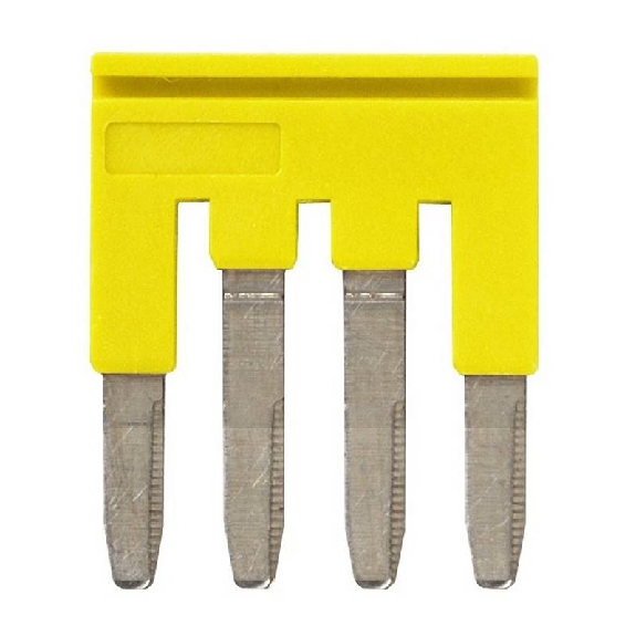 Pontage sécable jaune, 4 pôles, pour bornes Push-In + de 2,5mm² - XW5S-P2.5-4YL Pontage sécable jaune, 4 pôles, pour bornes Push-In + de 2,5mm² - XW5S-P2.5-4YL-Lire la description
