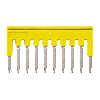 Pontage sécable jaune, 10 pôles, pour bornes Push-In + de 1,5mm² - XW5S-P1.5-10YL