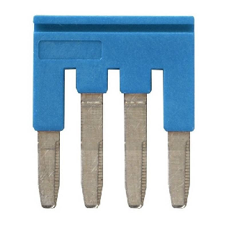 Pontage sécable bleu, 4 pôles, pour bornes Push-In + de 2,5mm² - XW5S-P2.5-4BL-Lire la description