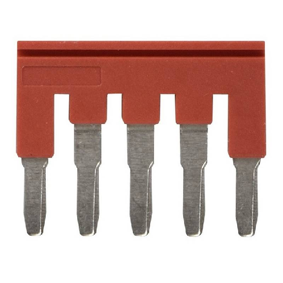 Pontage sécable rouge, 5 pôles, pour bornes Push-In + de 4,0mm² - XW5S-P4.0-5RD-Leggi tutto