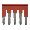 Pontage sécable rouge, 5 pôles, pour bornes Push-In + de 4,0mm² - XW5S-P4.0-5RD