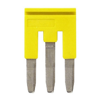 Pontage sécable jaune, 3 pôles, pour bornes Push-In + de 2,5mm² - XW5S-P2.5-3YL-Lire la description