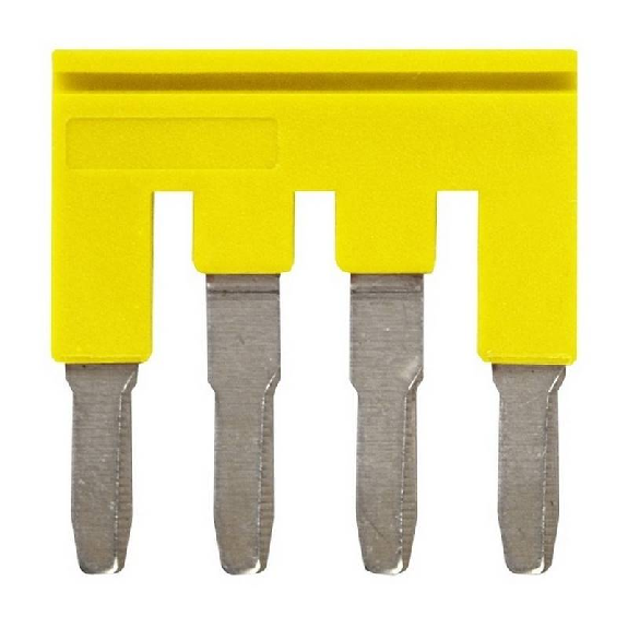 Pontage sécable jaune, 4 pôles, pour bornes Push-In + de 4,0mm² - XW5S-P4.0-4YL-Lire la description