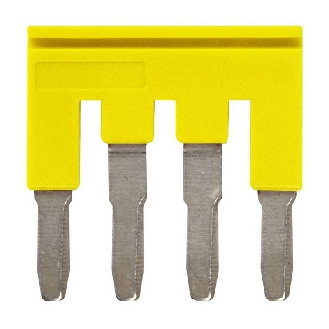Pontage sécable jaune, 4 pôles, pour bornes Push-In + de 4,0mm² - XW5S-P4.0-4YL-Lire la description