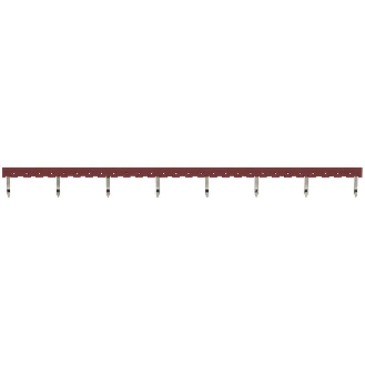 Pontage pour PYF-PU: Barrette au pas de 31.0mm, 8 pôles, rouge - PYDN-31.0-080R-Lire la description