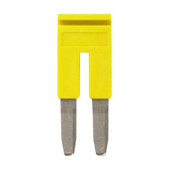 Pontage sécable jaune, 2 pôles, pour bornes Push-In + de 2,5mm² - XW5S-P2.5-2YL-Lire la description