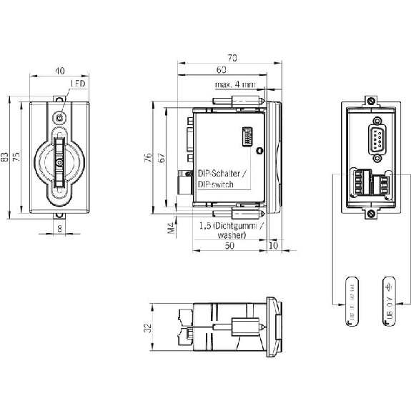 Serrure avec interface PROFIBUS DP version FSA - EKS-A-IDXA-G01-ST09/03/04-Lire la description