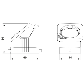 Capot passe-câble, version CEM, B6, pour verrouillage longitudinal - HC-EVO-B06-HLFS-EL-AL-Lire la description
