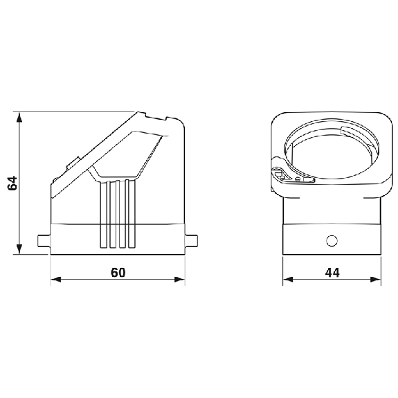 Capot passe-câble, version CEM, B6, pour verrouillage longitudinal - HC-EVO-B06-HLFS-EL-AL Capot passe-câble, version CEM, B6, pour verrouillage longitudinal - HC-EVO-B06-HLFS-EL-AL-Lire la description