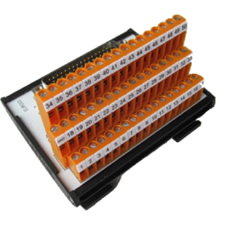 Interface Sub-D 50 pôles femelle 2A, bornes 3 étages (102x82x80mm) - 21E013825 | EMTV50F-Lire la description