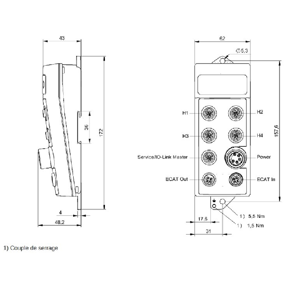 Unité d'exploitation universelle, EtherCAT ; IO-Link 1.1 - BIS V-6110-063-C102 (BIS0147)-Lire la description
