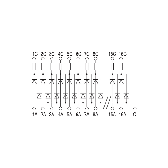 Module pour essais LED 16 canaux, commun positif, bornes à vis - XCLT16CC [CLT16CC]-Lire la description