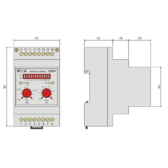 Contrôleur de rotation Alim. 24VDC/AC - CRTP 24VDC/AC Contrôleur de rotation Alim. 24VDC/AC - CRTP 24VDC/AC-Lire la description