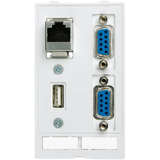 Module simple MSDD 1x USB-A 2.0 F/F + 1x RJ45 F/F + 2x SUB-D9 F/F - 4000-68000-1180000-Lire la description