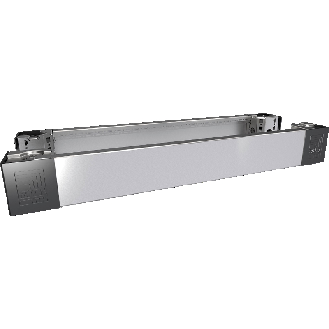 Pièces angle socle +plaq.av./arr.inox 800x100x-mm (LxHxP) - VX 8620.051-Lire la description