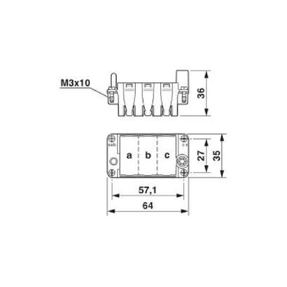 Cadre support de module B16 pour le côté embase (a, b, c, ..) 4/6 mm² - HC-M-B10-MFH-B Cadre support de module B16 pour le côté embase (a, b, c, ..) 4/6 mm² - HC-M-B10-MFH-B-Lire la description