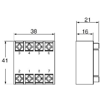 Embase 8 broches pour montage façade - AT78041J (AT8-R8K)-Lire la description