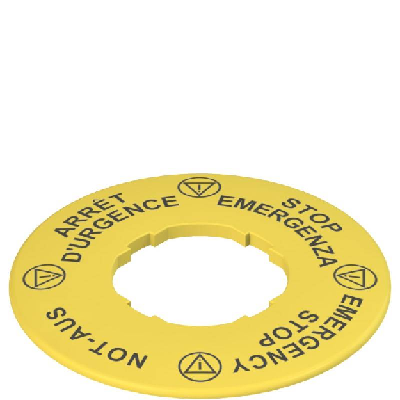 Plaque jaune pour arrêt d'urgence, Ø60mm, "ARRET D'URGENCE" - VE TF32A5120 Plaque jaune pour arrêt d'urgence, Ø60mm, "ARRET D'URGENCE" - VE TF32A5120-Lire la description