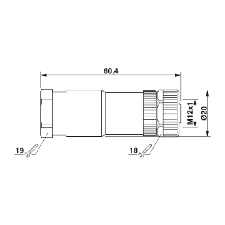 M12A Fem Droit 5p; Bornes à vis, Ø8-10mm Pg11  - SACC-M12FS-5CON-PG11-M PWR-Lire la description