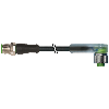 M12A Fem 90° 4p LED PNP/M12A Mâle 0° 4p; PUR 4x0,34 Noir Cpc 1.5m - 7000-40341-6340150