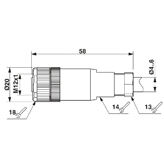 M12A Fem Droit 4p; Bornes à vis (x4), Ø4-6mm Pg7 - SACC-M12FS-4CON-PG7 M12A Fem Droit 4p; Bornes à vis (x4), Ø4-6mm Pg7 - SACC-M12FS-4CON-PG7-Lire la description