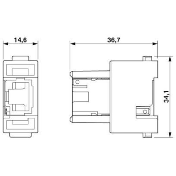 Module à élément de contact, inverseur de genre RJ45, femelle - HC-M-RJ45-08-GC-F/F Module à élément de contact, inverseur de genre RJ45, femelle - HC-M-RJ45-08-GC-F/F-Lire la description