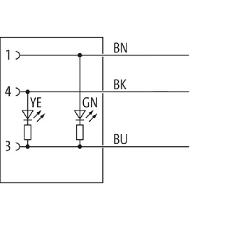 M08A Fem Droit 3p LED PNP; Câble PUR 3x0.25 Noir Cpc 25m - 7000-08111-6302500-Lire la description