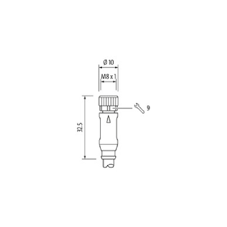 M08A Fem Droit 3p LED PNP; Câble PUR 3x0.25 Noir Cpc 25m - 7000-08111-6302500-Lire la description