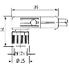 M12A Fem 90° 4p LED PNP/M12A Mâle 0° 4p; PUR 4x0,34 Noir Cpc 1m - 7000-40341-6340100