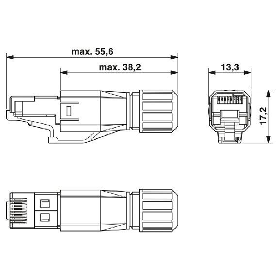 RJ45 Mâle Droit 8p; QUICKON 7 fils AWG 26-24; CAT6a, 10 Gbit/s, Noir - VS-08-RJ45-10G/Q RJ45 Mâle Droit 8p; QUICKON 7 fils AWG 26-24; CAT6a, 10 Gbit/s, Noir - VS-08-RJ45-10G/Q-Lire la description