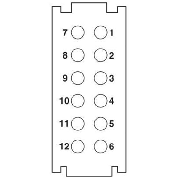 Module 12 contacts de puissance femelle, Push-in, 250 V, 10 A - HC-M-12-PT-F Module 12 contacts de puissance femelle, Push-in, 250 V, 10 A - HC-M-12-PT-F-Lire la description