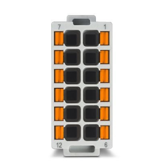 Module 12 contacts de puissance femelle, Push-in, 250 V, 10 A - HC-M-12-PT-F Module 12 contacts de puissance femelle, Push-in, 250 V, 10 A - HC-M-12-PT-F-Lire la description