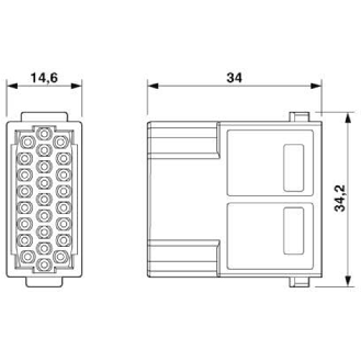 Module à élément de contact, 25 pôles, mâle - HC-M-25-CT-M-Lire la description