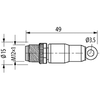 Résistance de terminaison Profibus, M12B Mâle Droit 4 pôles - 7000-14041-0000000-Lire la description