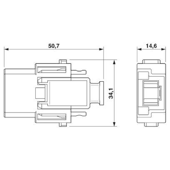 Module à élément de contact, RJ45, avec adaptateur pour câble - HC-M-RJ45-AD-PC-M Module à élément de contact, RJ45, avec adaptateur pour câble - HC-M-RJ45-AD-PC-M-Lire la description
