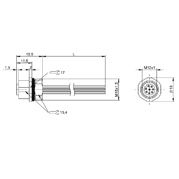 Passage de cloison M12 Fem Droit 8p/8 fils (8 x 0.25mm²) 2m, 30V - BCC M458-0000-1A-RM015-020 (BCC0E56) Passage de cloison M12 Fem Droit 8p/8 fils (8 x 0.25mm²) 2m, 30V - BCC M458-0000-1A-RM015-020 (BCC0E56)-Lire la description