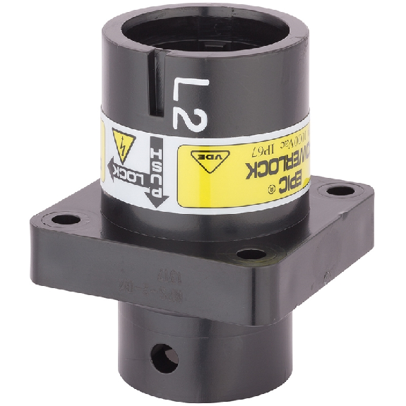 Powerlock; Embase en saillie; section: 50-120mm²; L2; Noir - 44420280 | EPIC POWERLOCK A6 S L2/BK BP M12 (1)-Lire la description