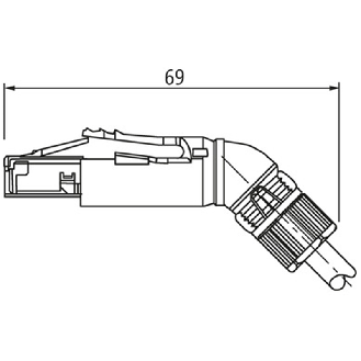 RJ45 Mâle Coudé 4p Blindé Ethernet CAT5 - 7000-74021-0000000-Lire la description