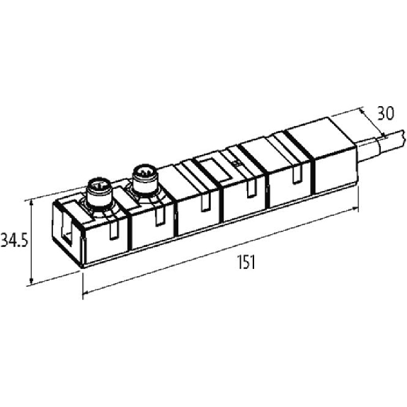 Cube67 Module d'extension DO16 - 0.5A Valve (C) 0.5 m (K3) - 56650 | Cube67 DO16 C Valve K3-Lire la description