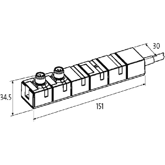 Cube67 Module d'extension DO16 - 0.5A Valve (C) 0.5 m (K3) - 56650 | Cube67 DO16 C Valve K3-Lire la description